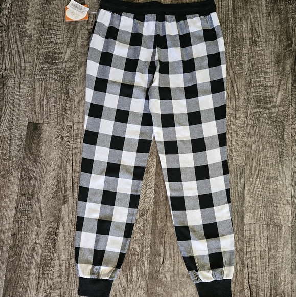 NWT Ivory Ella Pajama Jogger Pants Blk/Wht Checkerboard Size L - Picture 2 of 5